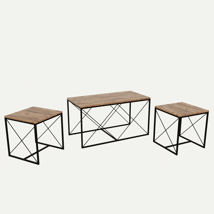 Hanah Home Defne - Atlantic Pine Juego de Mesa de Centro